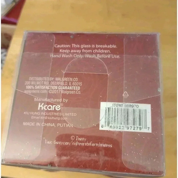 Nightmare Before Christmas Jack Skellington Water Glass Disney New In Box 2017 - Picture 3 of 3